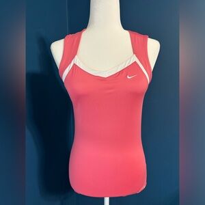 🛑 4 For $10 Nike Drifit Sleeveless V neck Top Pink/white Size S